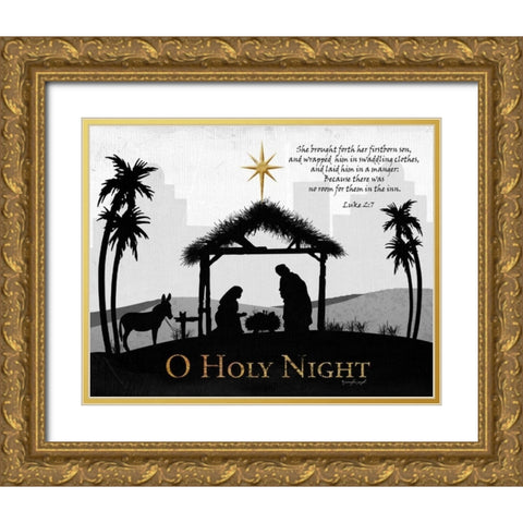 O Holy Night Gold Ornate Wood Framed Art Print with Double Matting by Pugh, Jennifer