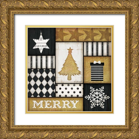 Merry Tree Gold Ornate Wood Framed Art Print with Double Matting by Pugh, Jennifer
