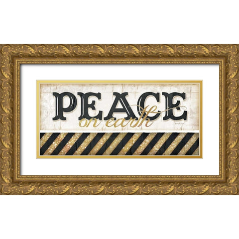 Peace on Earth Gold Ornate Wood Framed Art Print with Double Matting by Pugh, Jennifer