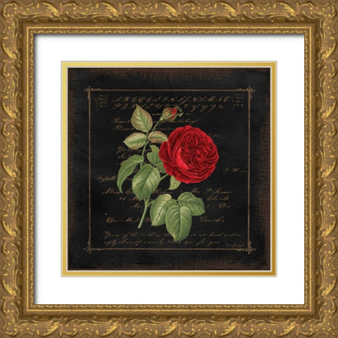 Floral V Gold Ornate Wood Framed Art Print with Double Matting by Pugh, Jennifer