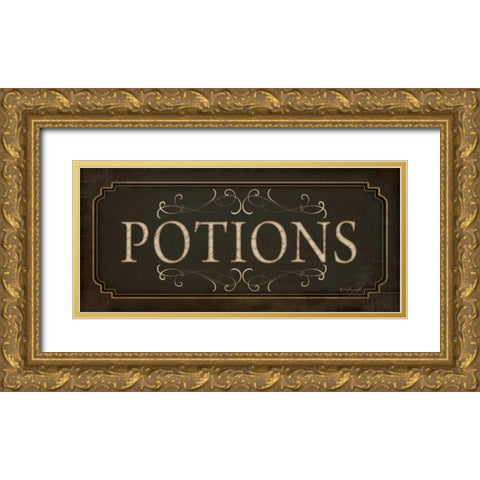 Potions Gold Ornate Wood Framed Art Print with Double Matting by Pugh, Jennifer