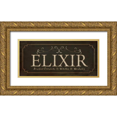 Elixir Gold Ornate Wood Framed Art Print with Double Matting by Pugh, Jennifer