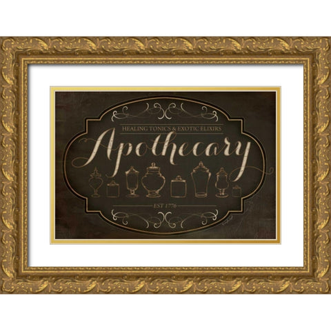 Apothecary Gold Ornate Wood Framed Art Print with Double Matting by Pugh, Jennifer
