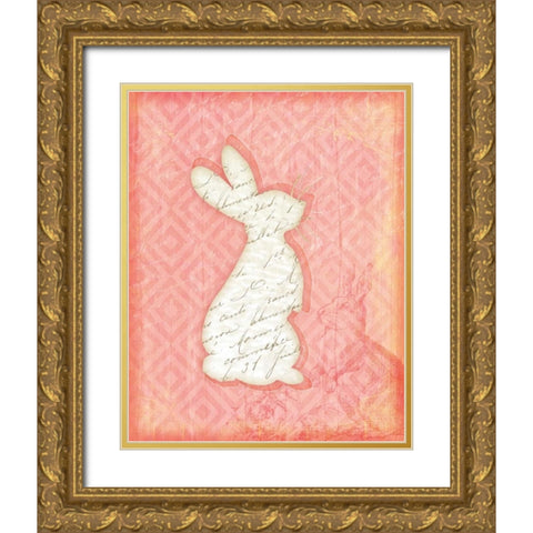 Bunny Gold Ornate Wood Framed Art Print with Double Matting by Pugh, Jennifer