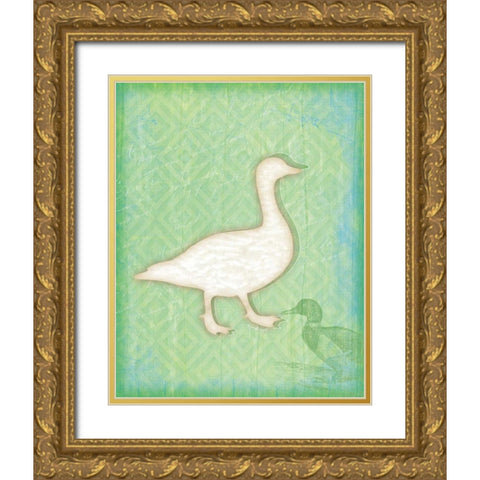 Duck Gold Ornate Wood Framed Art Print with Double Matting by Pugh, Jennifer