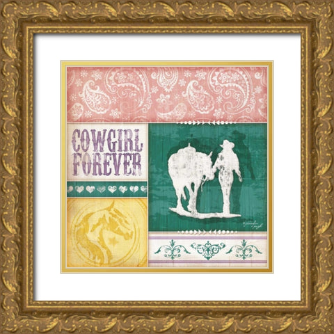 Cowgirl Forever Gold Ornate Wood Framed Art Print with Double Matting by Pugh, Jennifer