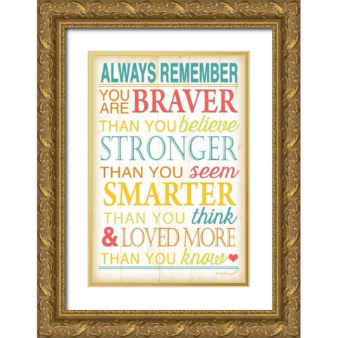Always Remember Gold Ornate Wood Framed Art Print with Double Matting by Pugh, Jennifer