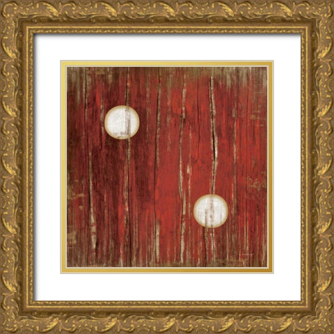Red Two Gold Ornate Wood Framed Art Print with Double Matting by Pugh, Jennifer