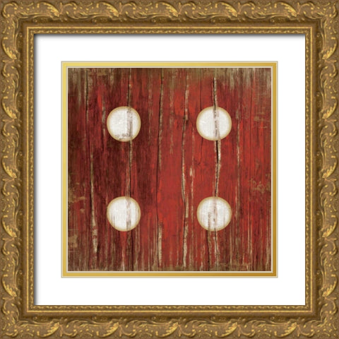 Red Four Gold Ornate Wood Framed Art Print with Double Matting by Pugh, Jennifer