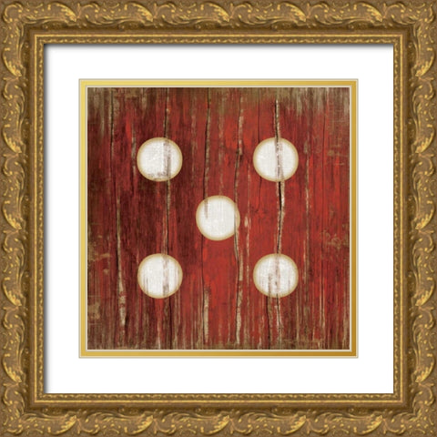 Red Five Gold Ornate Wood Framed Art Print with Double Matting by Pugh, Jennifer