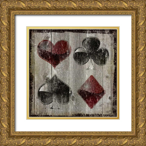 Playing Card Suits II Gold Ornate Wood Framed Art Print with Double Matting by Pugh, Jennifer
