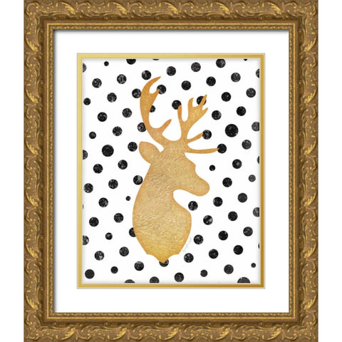 Deer I Gold Ornate Wood Framed Art Print with Double Matting by Pugh, Jennifer