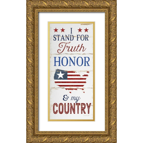 I Stand For Gold Ornate Wood Framed Art Print with Double Matting by Pugh, Jennifer