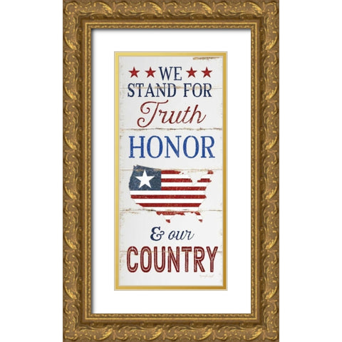 We Stand For Gold Ornate Wood Framed Art Print with Double Matting by Pugh, Jennifer
