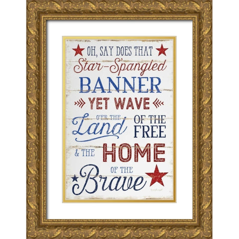 Star Spangled Gold Ornate Wood Framed Art Print with Double Matting by Pugh, Jennifer