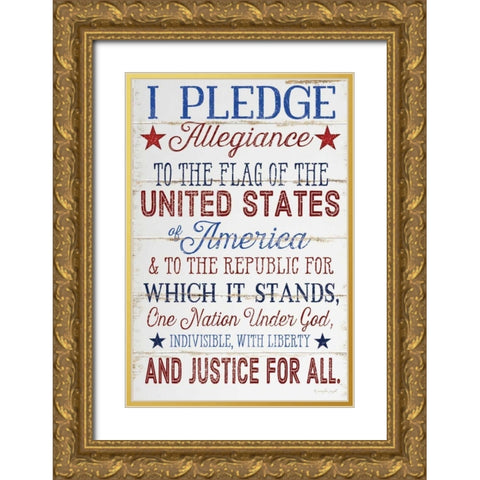 Pledge Allegiance Gold Ornate Wood Framed Art Print with Double Matting by Pugh, Jennifer