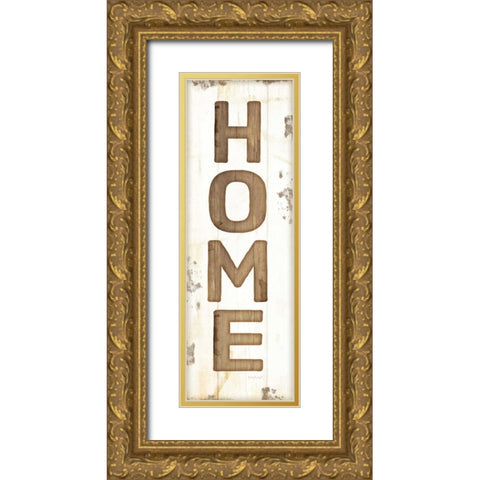 Home Gold Ornate Wood Framed Art Print with Double Matting by Pugh, Jennifer