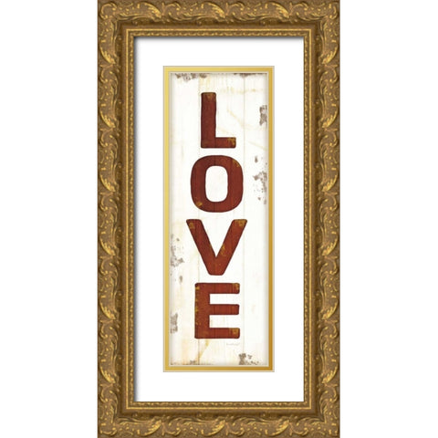 Love Gold Ornate Wood Framed Art Print with Double Matting by Pugh, Jennifer