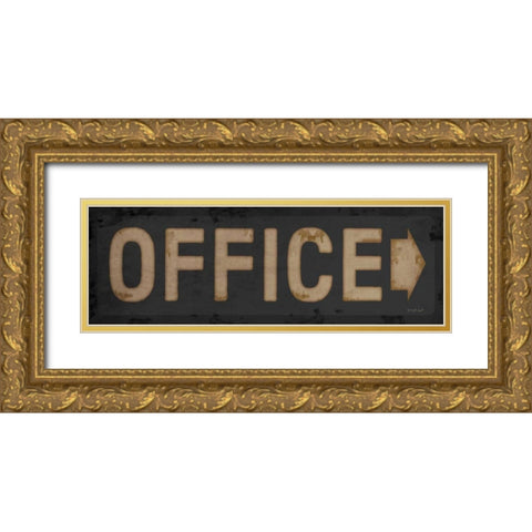 Office Gold Ornate Wood Framed Art Print with Double Matting by Pugh, Jennifer