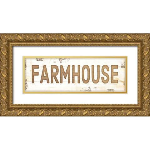 Farmhouse Gold Ornate Wood Framed Art Print with Double Matting by Pugh, Jennifer