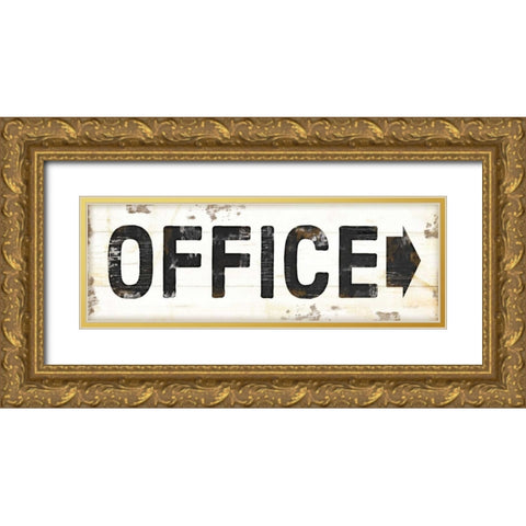 Office Gold Ornate Wood Framed Art Print with Double Matting by Pugh, Jennifer