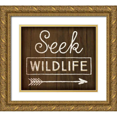 Seek Wildlife Gold Ornate Wood Framed Art Print with Double Matting by Pugh, Jennifer