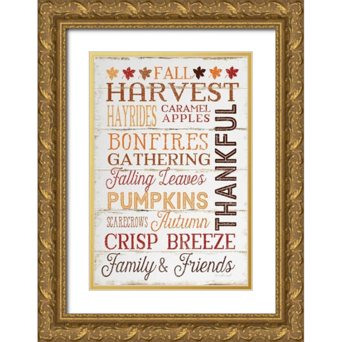 Fall Harvest Gold Ornate Wood Framed Art Print with Double Matting by Pugh, Jennifer