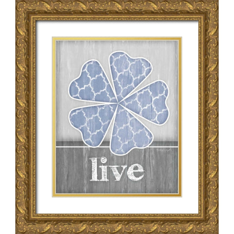 Live Flower Gold Ornate Wood Framed Art Print with Double Matting by Pugh, Jennifer