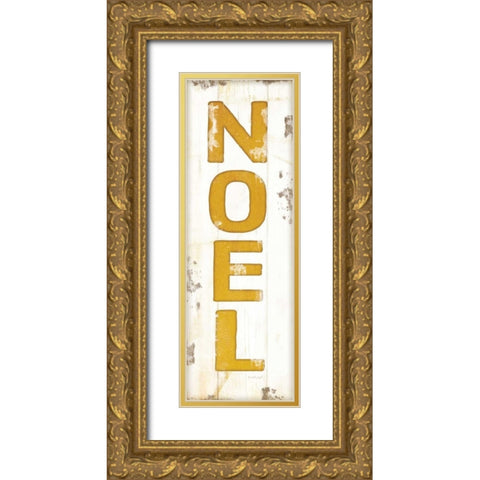 Noel Christmas Gold Ornate Wood Framed Art Print with Double Matting by Pugh, Jennifer