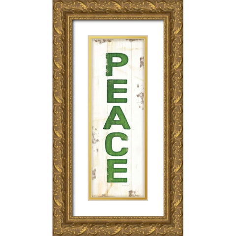 Peace Christmas Gold Ornate Wood Framed Art Print with Double Matting by Pugh, Jennifer