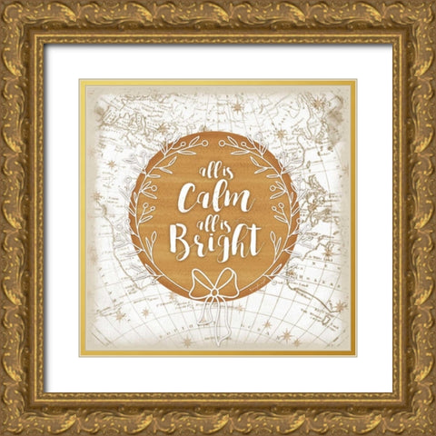 All is Calm Gold Ornate Wood Framed Art Print with Double Matting by Pugh, Jennifer