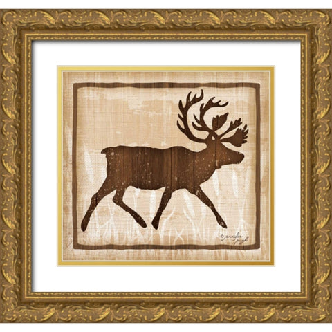 Elk Gold Ornate Wood Framed Art Print with Double Matting by Pugh, Jennifer