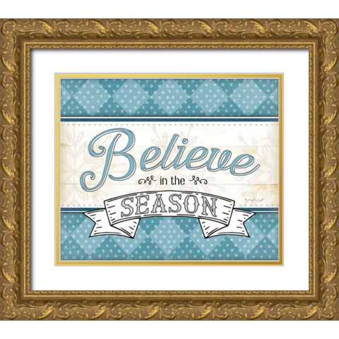 Believe in the Season Gold Ornate Wood Framed Art Print with Double Matting by Pugh, Jennifer
