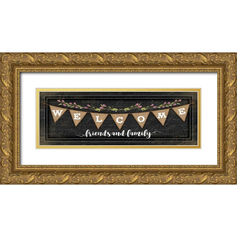 Welcome Gold Ornate Wood Framed Art Print with Double Matting by Pugh, Jennifer