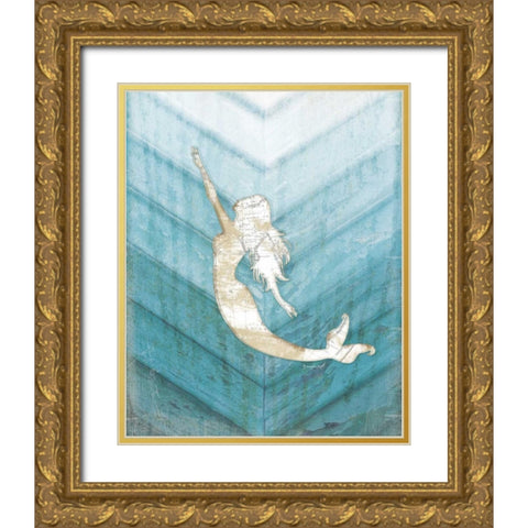 Coastal Mermaid I Gold Ornate Wood Framed Art Print with Double Matting by Pugh, Jennifer