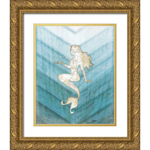 Coastal Mermaid II Gold Ornate Wood Framed Art Print with Double Matting by Pugh, Jennifer