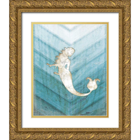 Coastal Mermaid IV Gold Ornate Wood Framed Art Print with Double Matting by Pugh, Jennifer