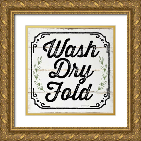 Wash, Dry, Fold, II Gold Ornate Wood Framed Art Print with Double Matting by Pugh, Jennifer
