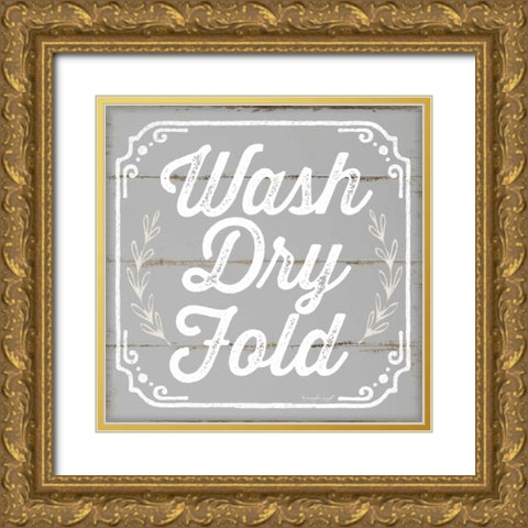 Wash, Dry, Fold III Gold Ornate Wood Framed Art Print with Double Matting by Pugh, Jennifer