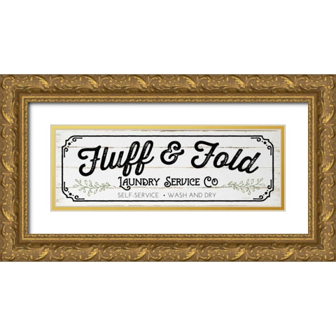Fluff and Fold Gold Ornate Wood Framed Art Print with Double Matting by Pugh, Jennifer