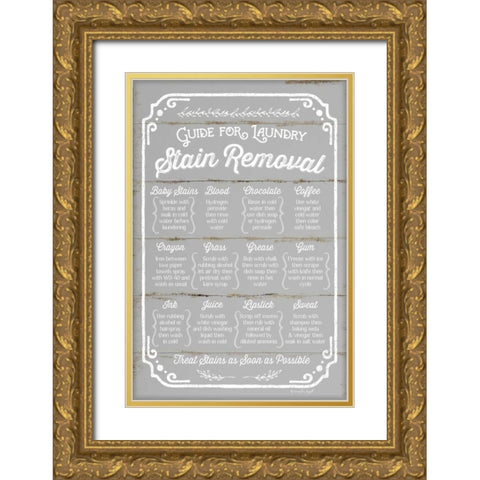 Stain Removal Guide Gold Ornate Wood Framed Art Print with Double Matting by Pugh, Jennifer