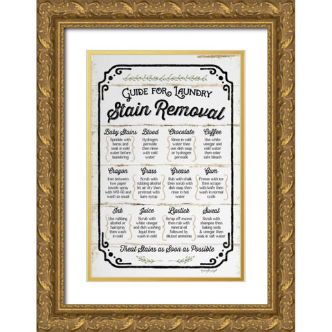 Stain Removal Guide Gold Ornate Wood Framed Art Print with Double Matting by Pugh, Jennifer