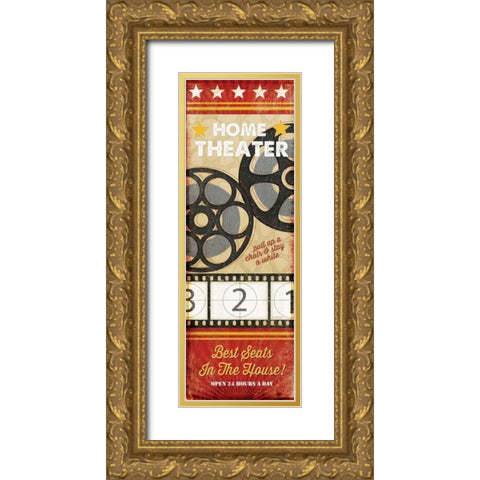 Home Theater Gold Ornate Wood Framed Art Print with Double Matting by Pugh, Jennifer