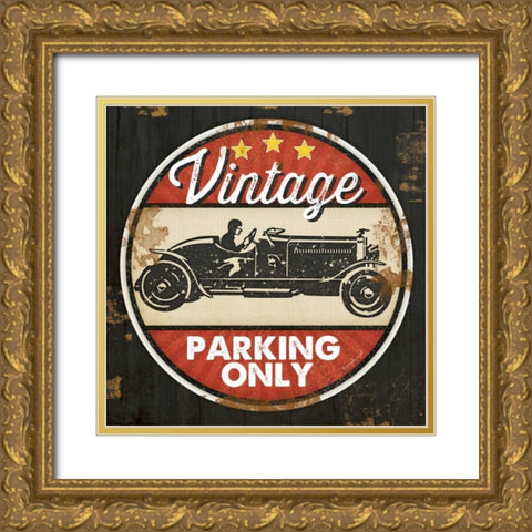 Vintage Parking Gold Ornate Wood Framed Art Print with Double Matting by Pugh, Jennifer