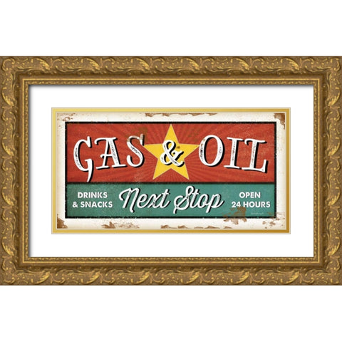 Gas and Oil Gold Ornate Wood Framed Art Print with Double Matting by Pugh, Jennifer