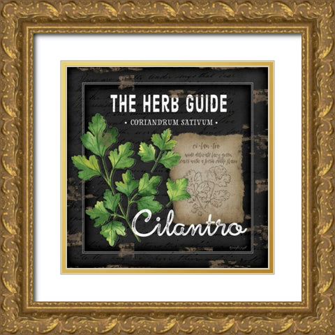 Herb Guide Cilantro Gold Ornate Wood Framed Art Print with Double Matting by Pugh, Jennifer