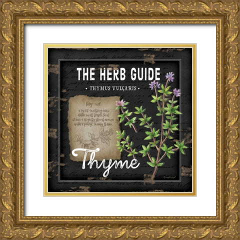 Herb Guide Thyme Gold Ornate Wood Framed Art Print with Double Matting by Pugh, Jennifer