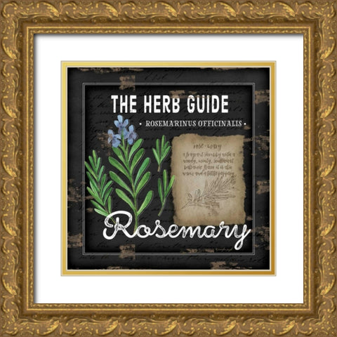 Herb Guide Rosemary Gold Ornate Wood Framed Art Print with Double Matting by Pugh, Jennifer