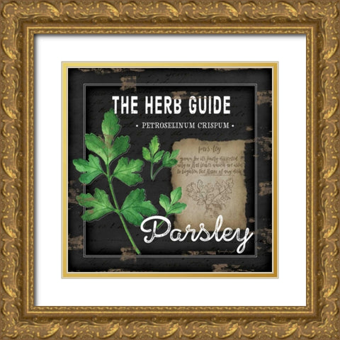 Herb Guide Parsley Gold Ornate Wood Framed Art Print with Double Matting by Pugh, Jennifer