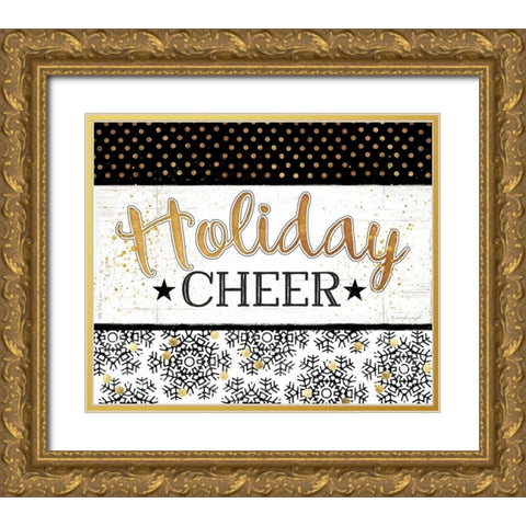Holiday Cheer Gold Ornate Wood Framed Art Print with Double Matting by Pugh, Jennifer